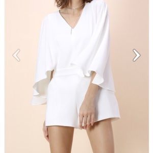 White Romper w/ Cape Sleeves